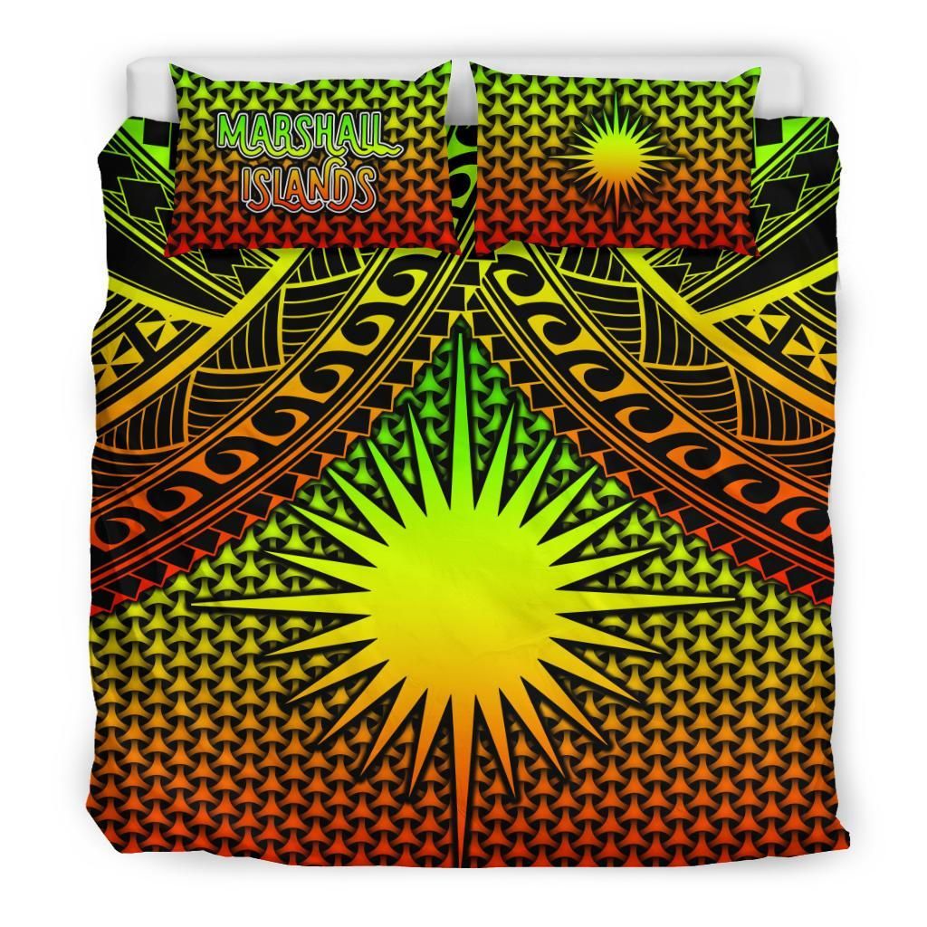 Polynesian Marshall Islands Bedding Set - Reggae Vintage Polynesian Patterns
