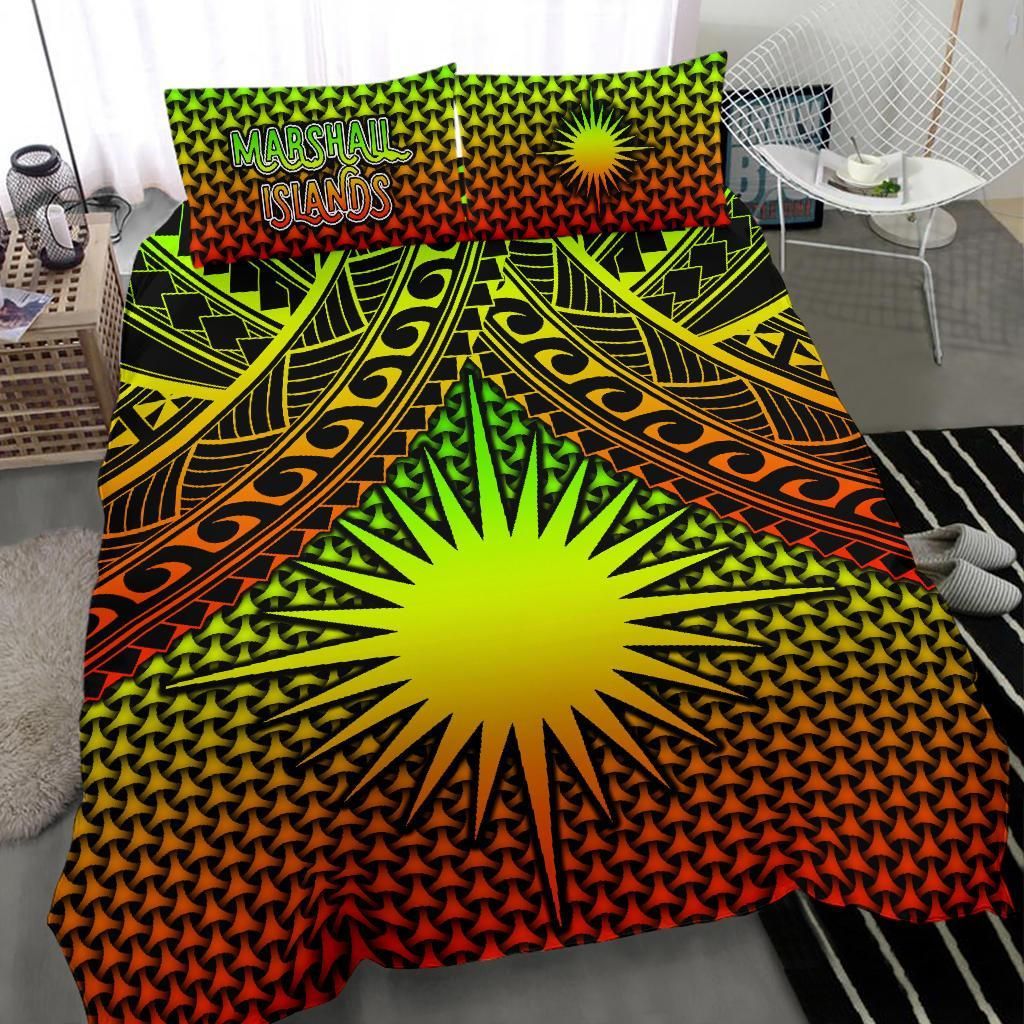 Polynesian Marshall Islands Bedding Set - Reggae Vintage Polynesian Patterns