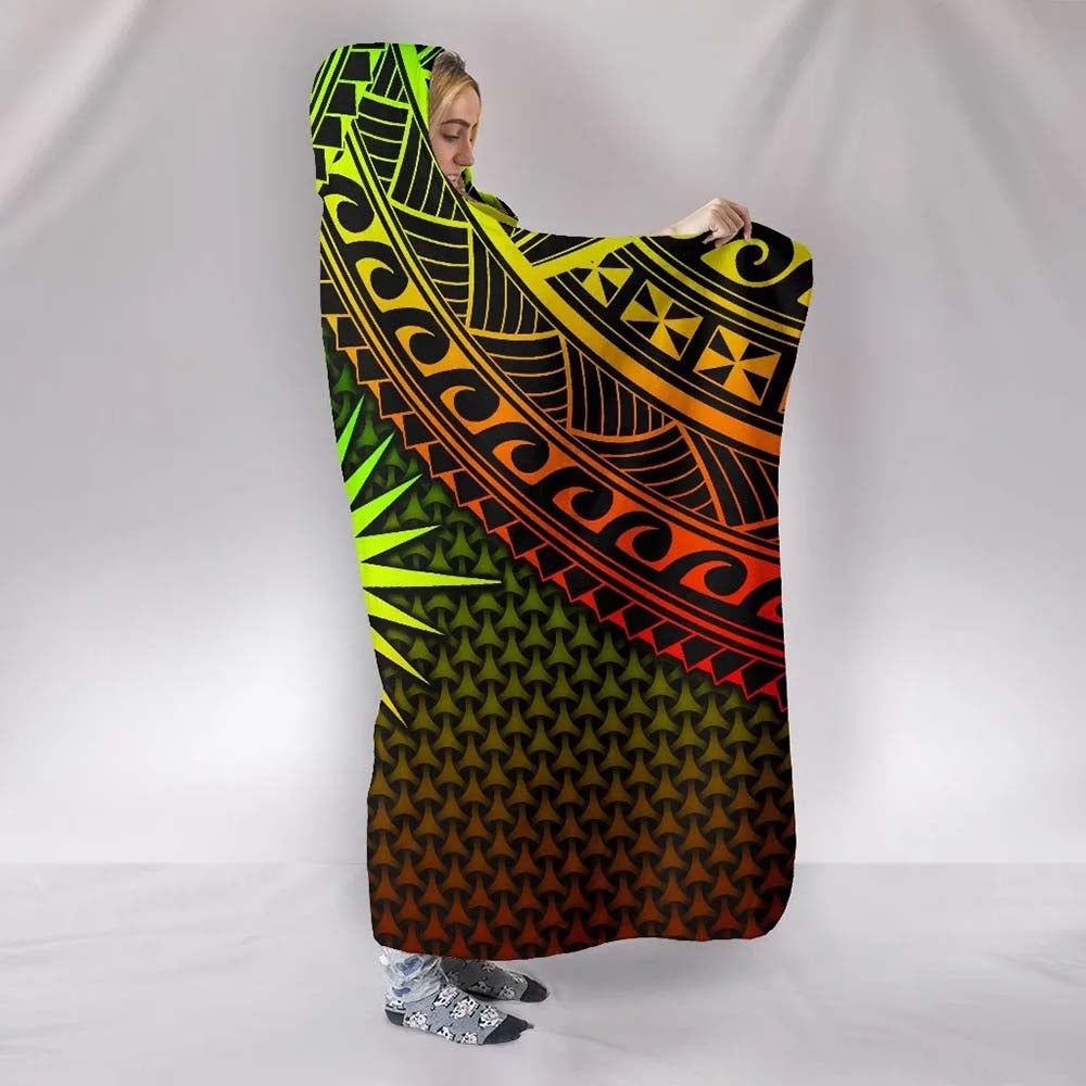 Polynesian Marshall Islands Hooded Blanket - Reggae Vintage Polynesian Patterns
