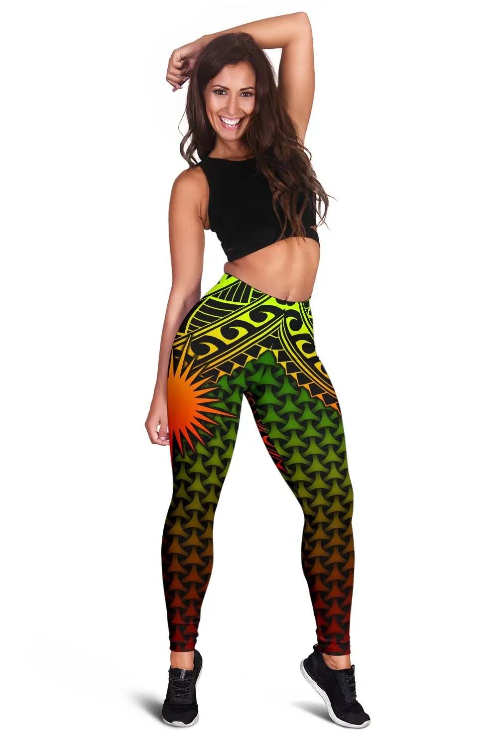 Polynesian Marshall Islands Legging - Reggae Vintage Polynesian Patterns