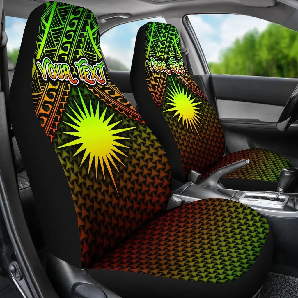 Polynesian Marshall Islands Personalised Car Seat Covers - Reggae Vintage Polynesian Patterns