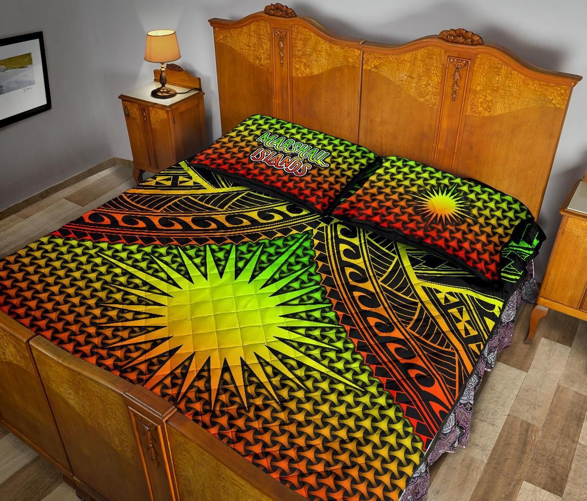 Polynesian Marshall Islands Quilt Bed Set - Reggae Vintage Polynesian Patterns