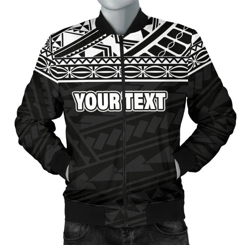Polynesian Custom Personalised Bomber Jacket - Black Style