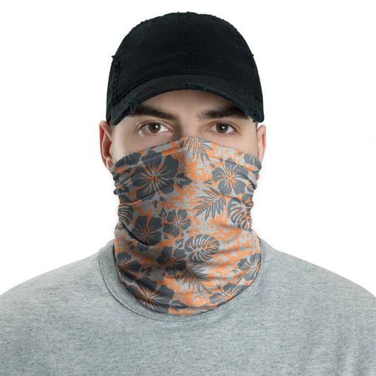 Polynesian Neck Gaiter - Camo Poly Patterns Hibiscus 05