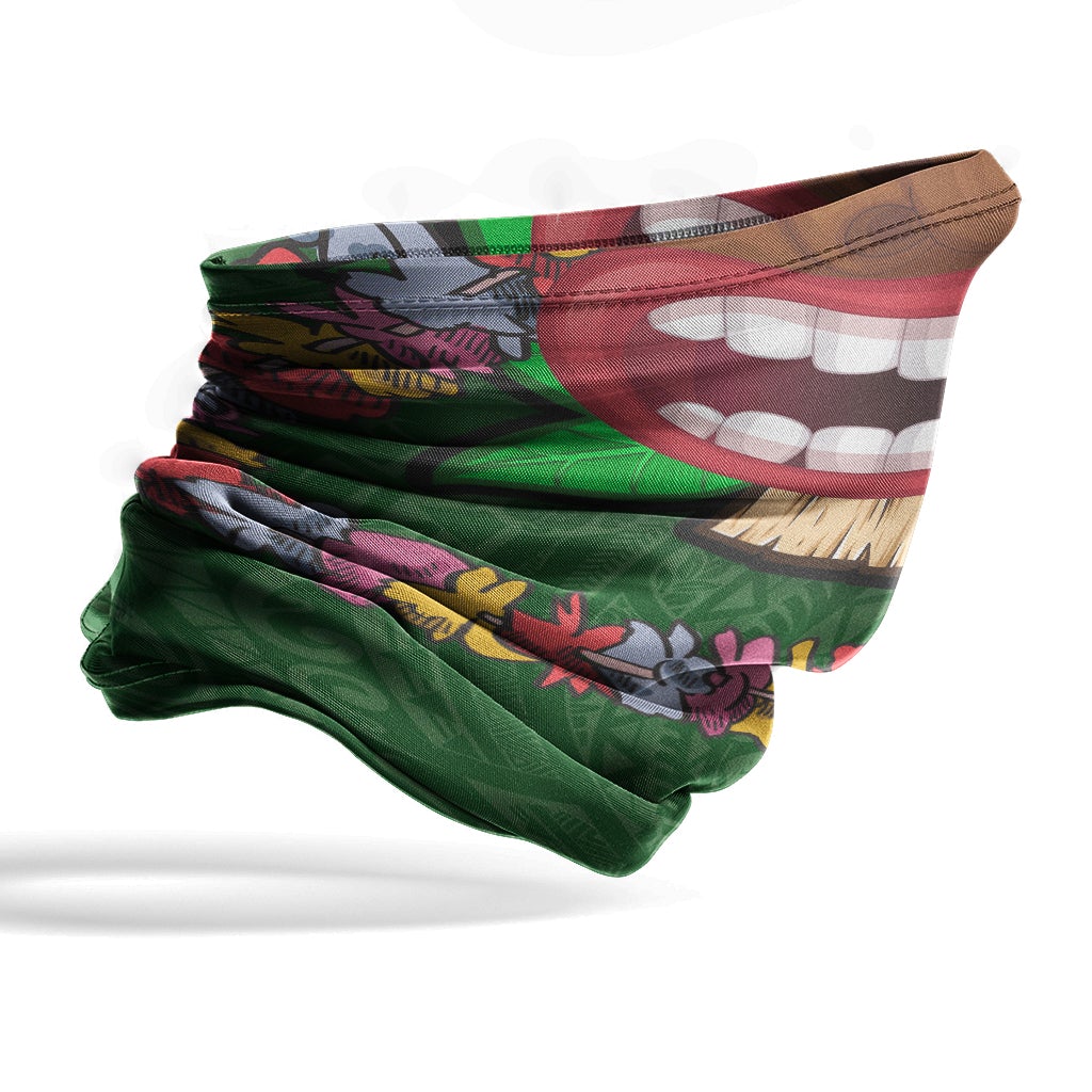 Polynesian Neck Gaiter - Funny Totem Tiki Tace