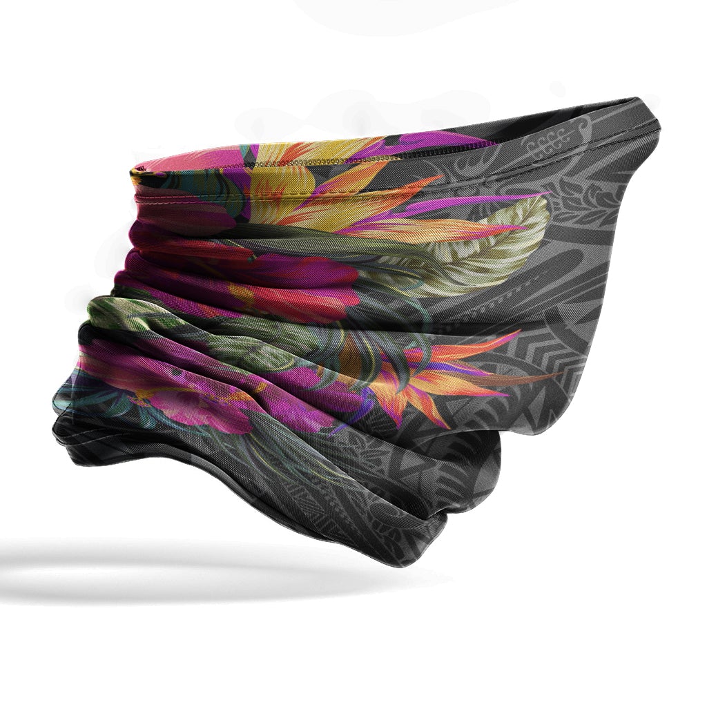 Polynesian Neck Gaiter - Hibiscus Polynesian Pattern