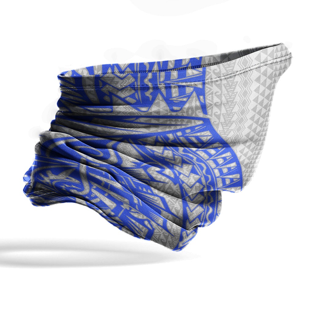 Polynesian Neck Gaiter - Polynesian Pattern Blue White