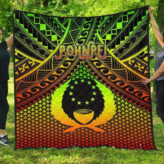 Polynesian Pohnpei Premium Quilt - Reggae Vintage Polynesian Patterns