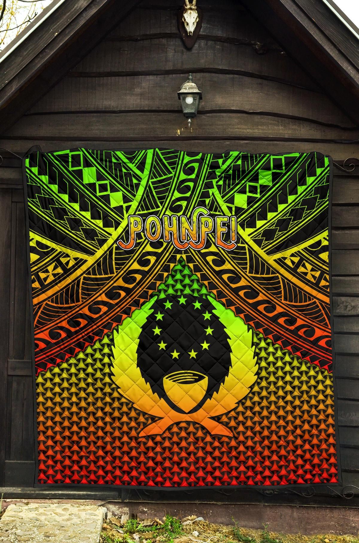 Polynesian Pohnpei Premium Quilt - Reggae Vintage Polynesian Patterns