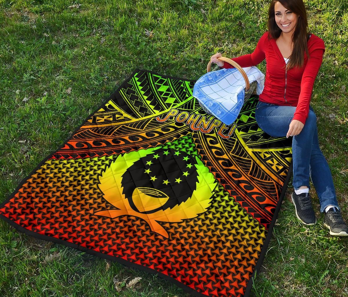 Polynesian Pohnpei Premium Quilt - Reggae Vintage Polynesian Patterns