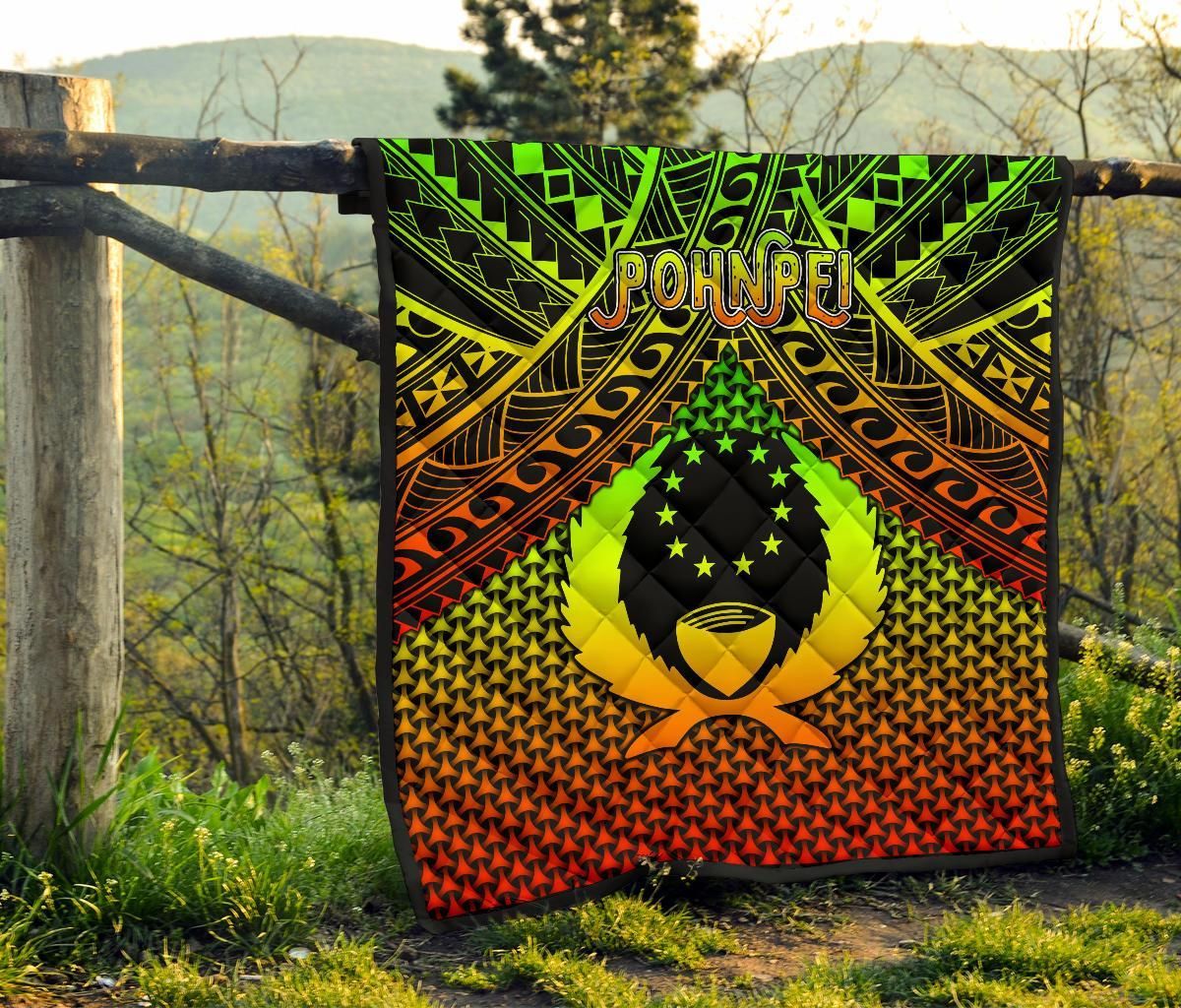 Polynesian Pohnpei Premium Quilt - Reggae Vintage Polynesian Patterns