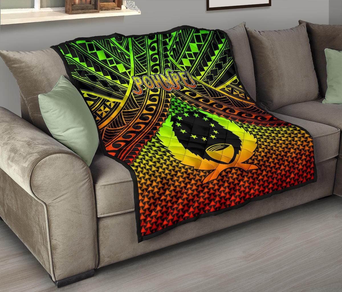 Polynesian Pohnpei Premium Quilt - Reggae Vintage Polynesian Patterns