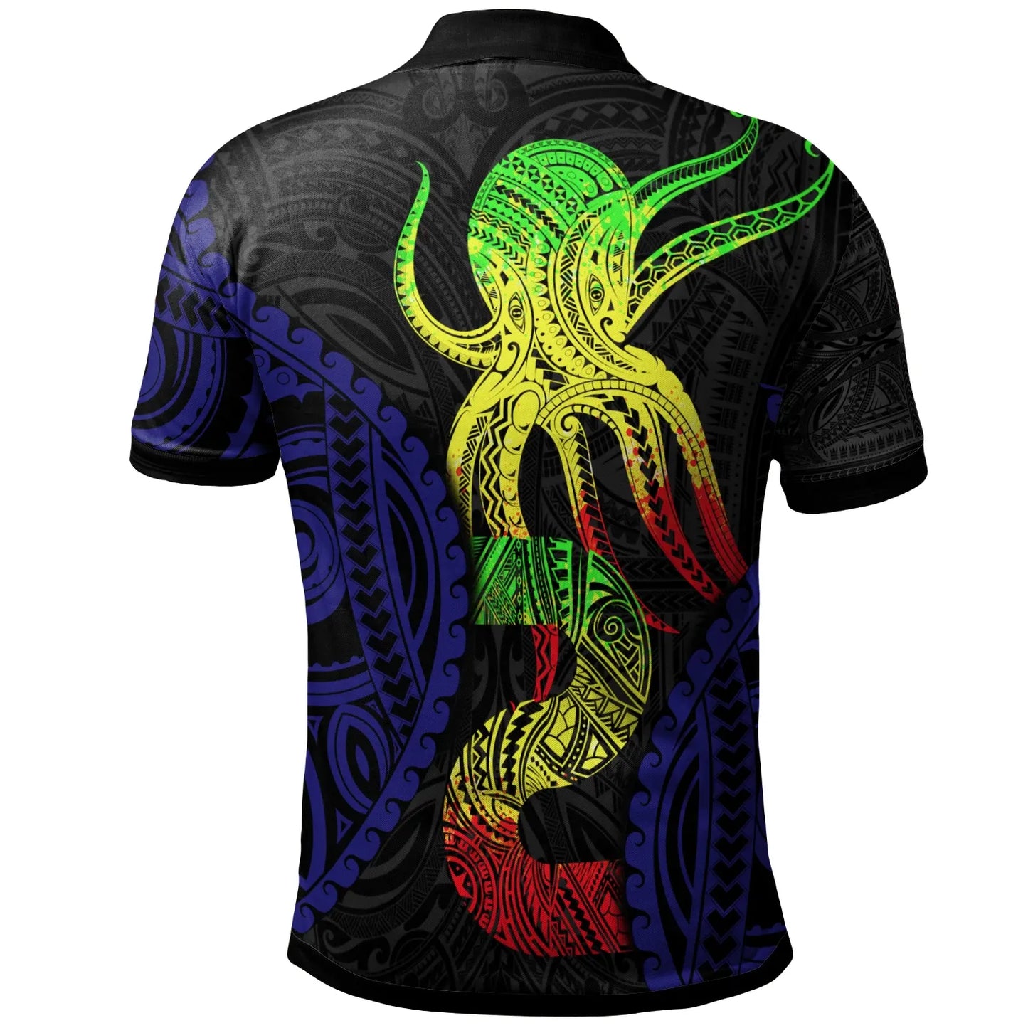 Polynesian Polo Shirt - Polynesian Octopus Number Style Two