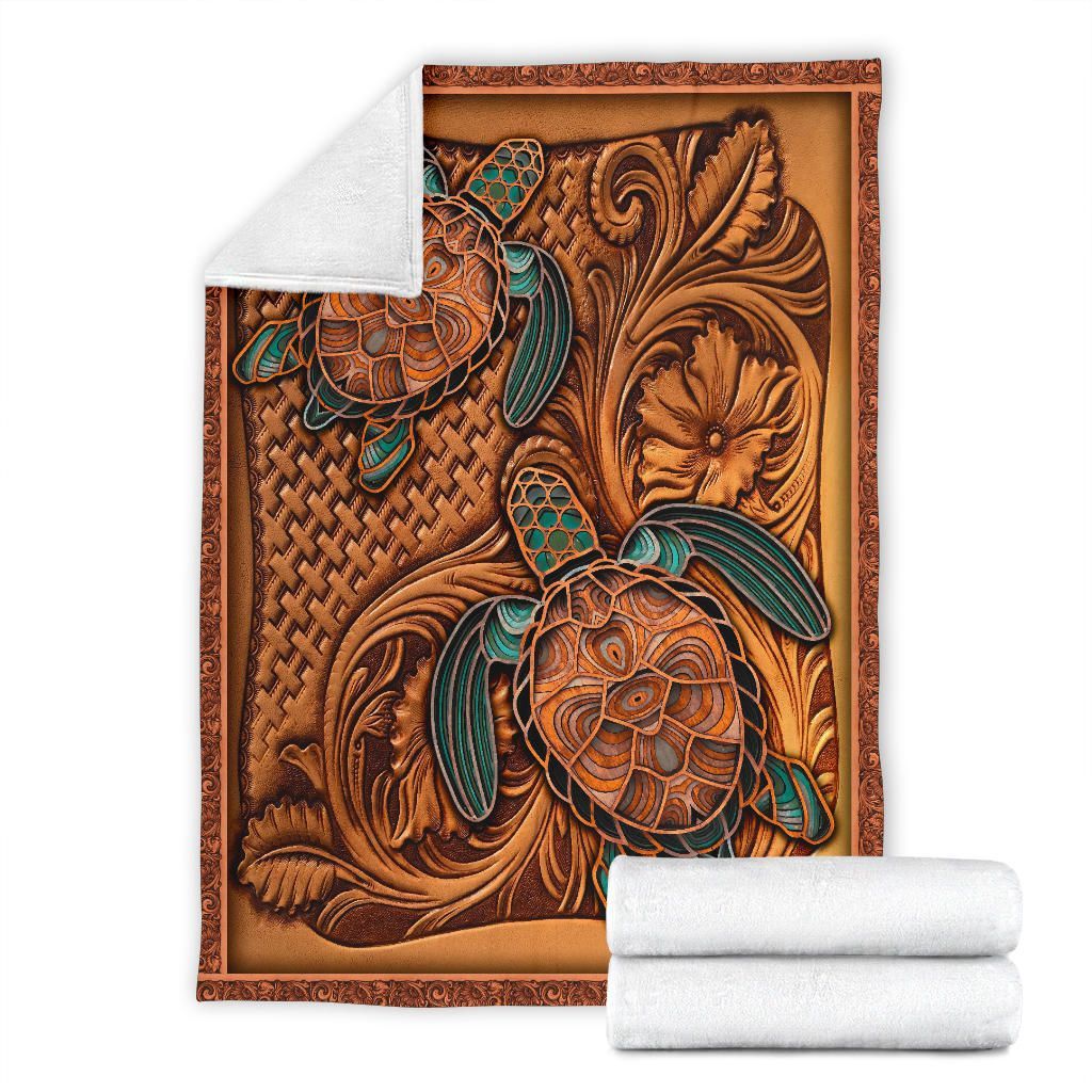 Polynesian Premium Blanket - Turtle Vintage Style