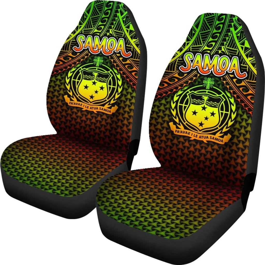 Polynesian Samoa Car Seat Covers - Reggae Vintage Polynesian Patterns