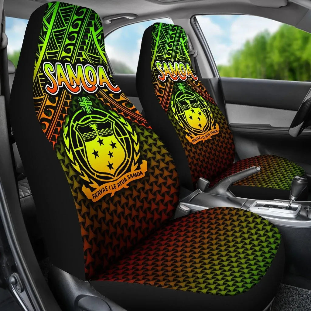 Polynesian Samoa Car Seat Covers - Reggae Vintage Polynesian Patterns