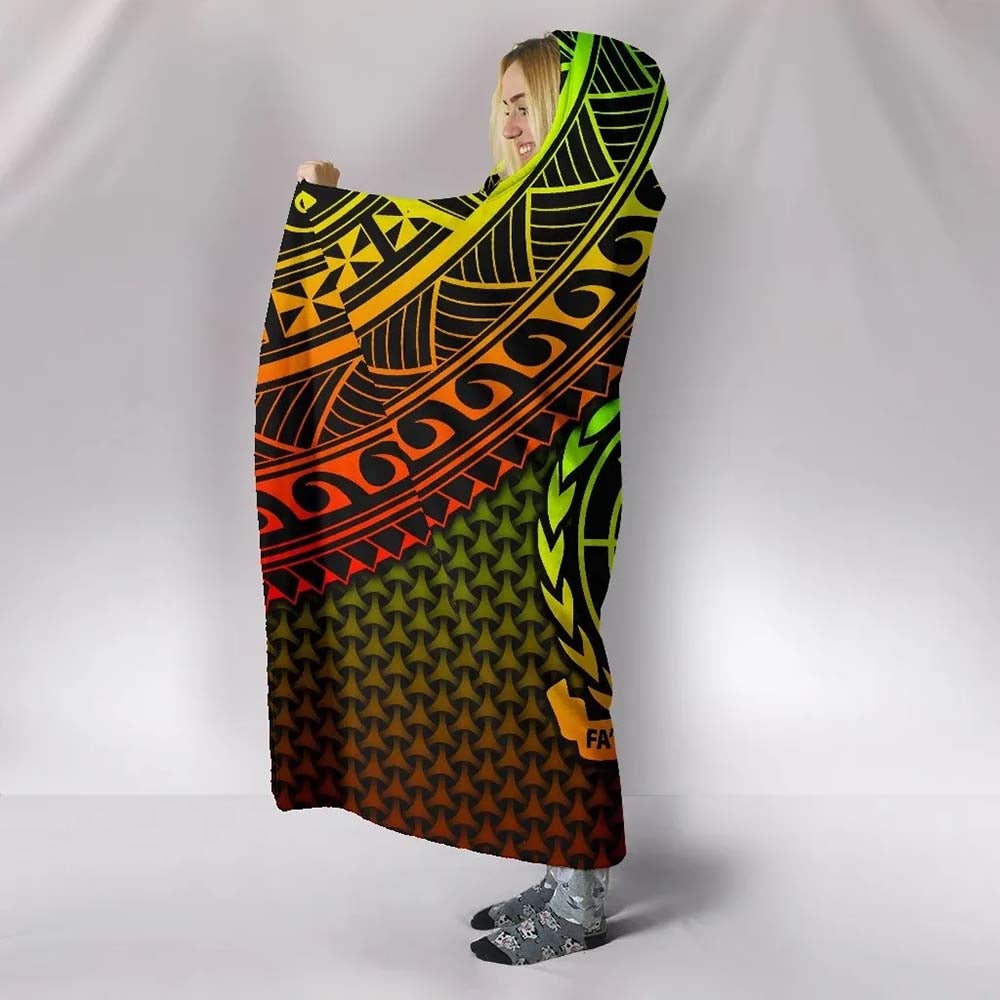 Polynesian Samoa Hooded Blanket - Reggae Vintage Polynesian Patterns
