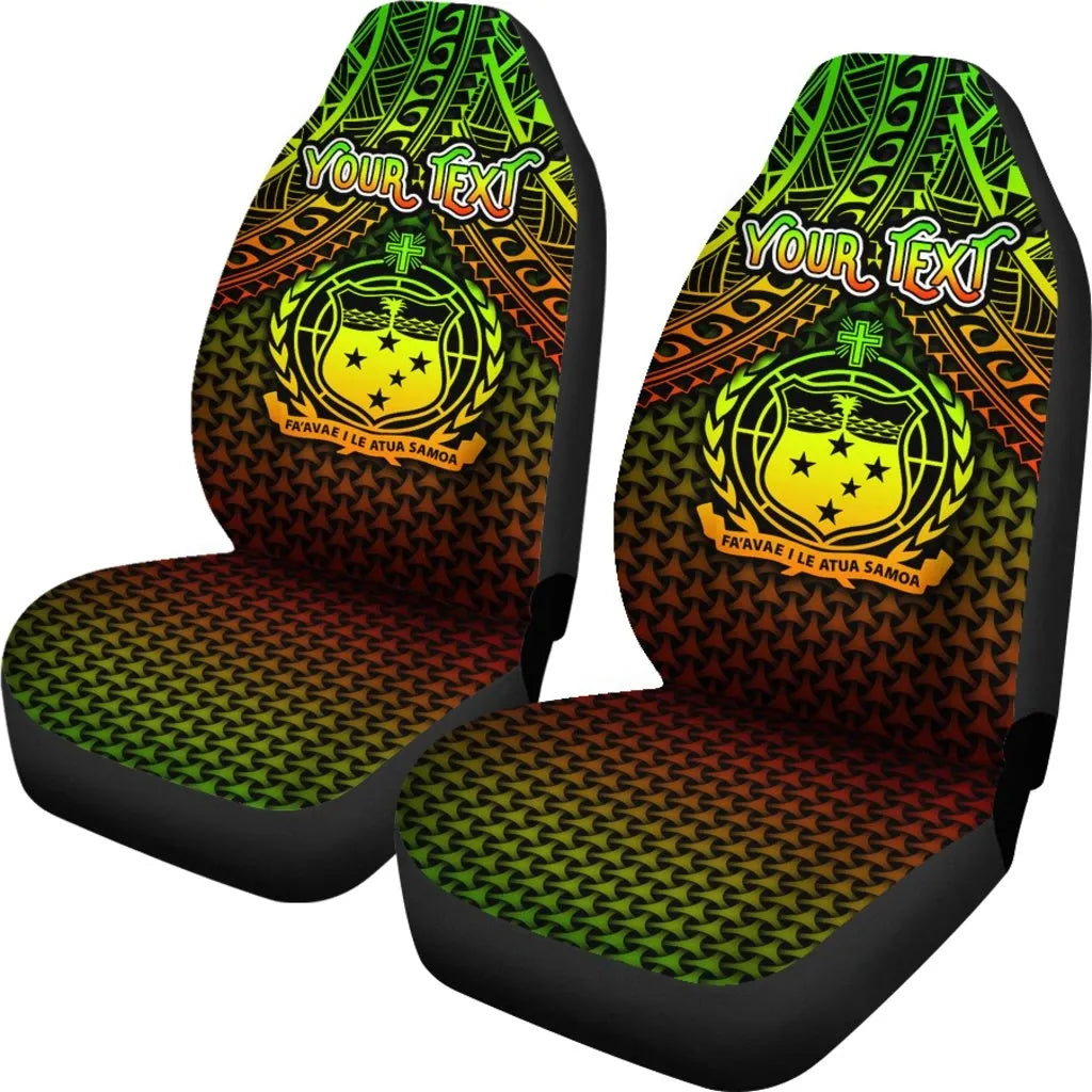 Polynesian Samoa Personalised Car Seat Covers - Reggae Vintage Polynesian Patterns