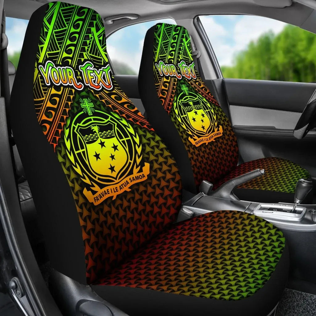 Polynesian Samoa Personalised Car Seat Covers - Reggae Vintage Polynesian Patterns