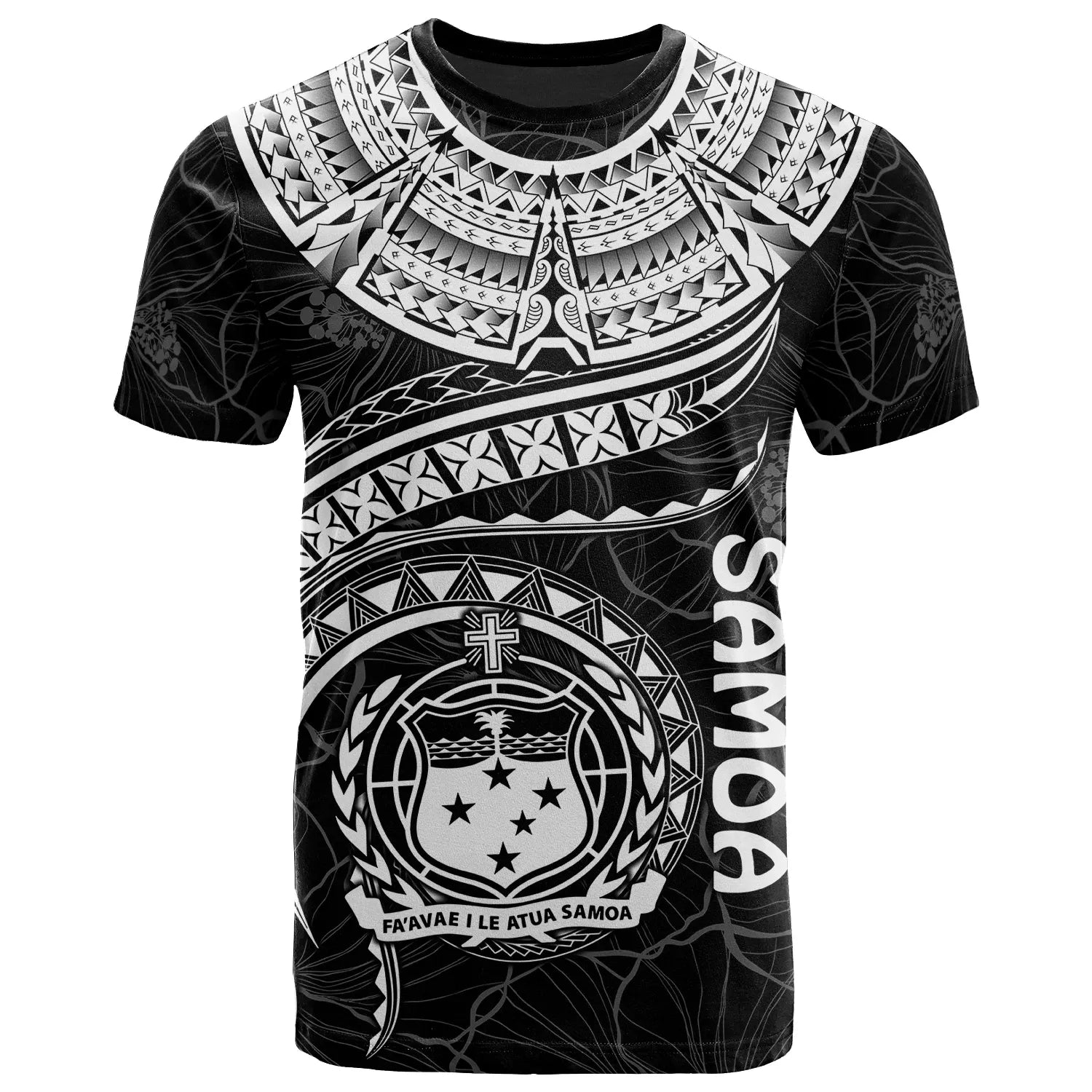 Polynesian Samoa T-shirt - Samoan Waves (White)