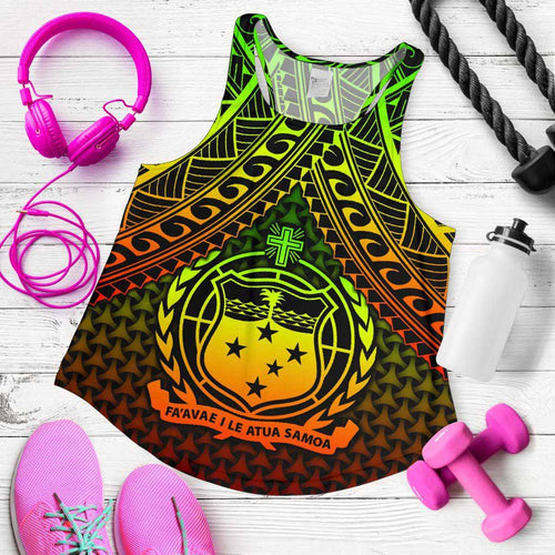 Polynesian Samoa Women Racerback Tank - Reggae Vintage Polynesian Patterns