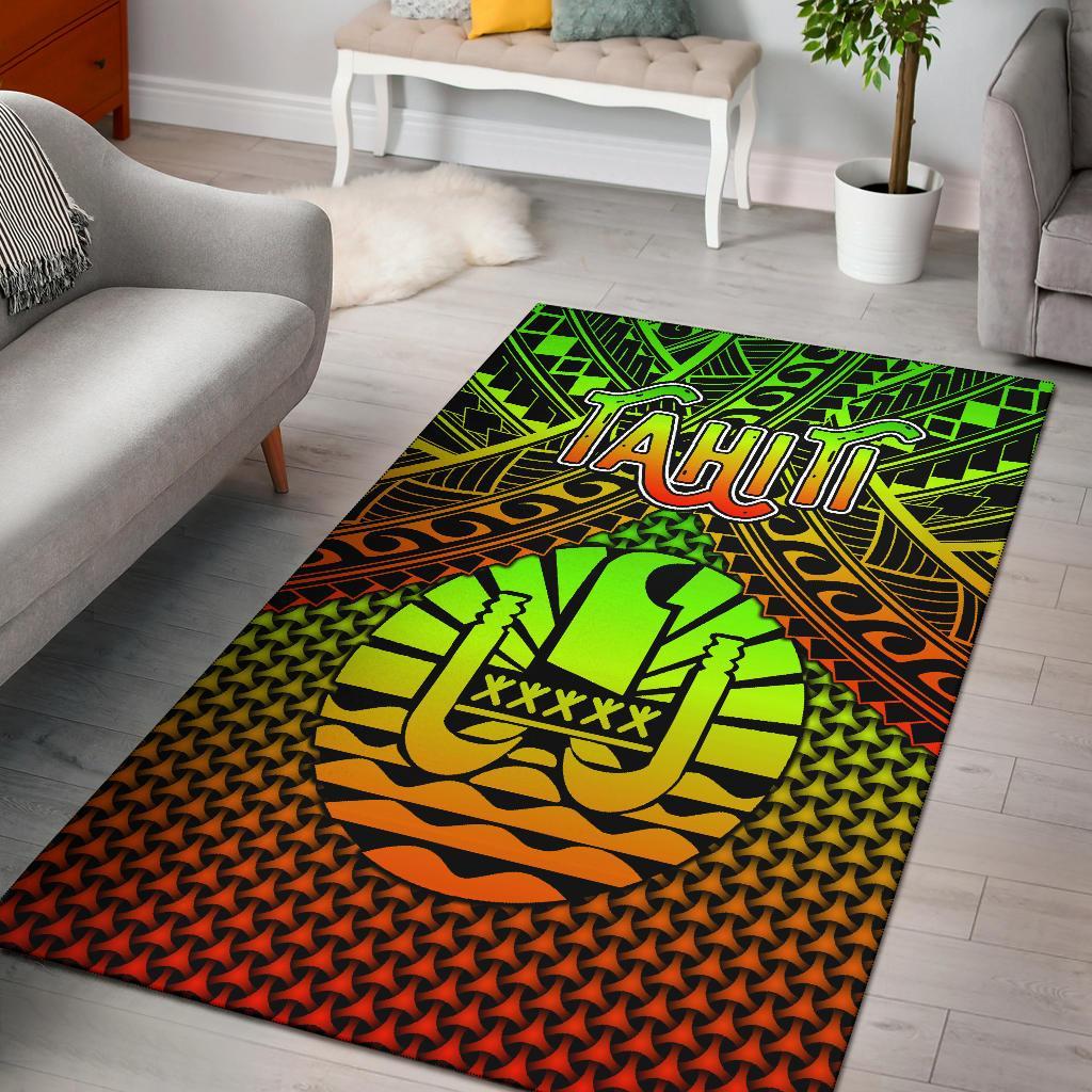 Polynesian Tahiti Area Rug - Reggae Vintage Polynesian Patterns