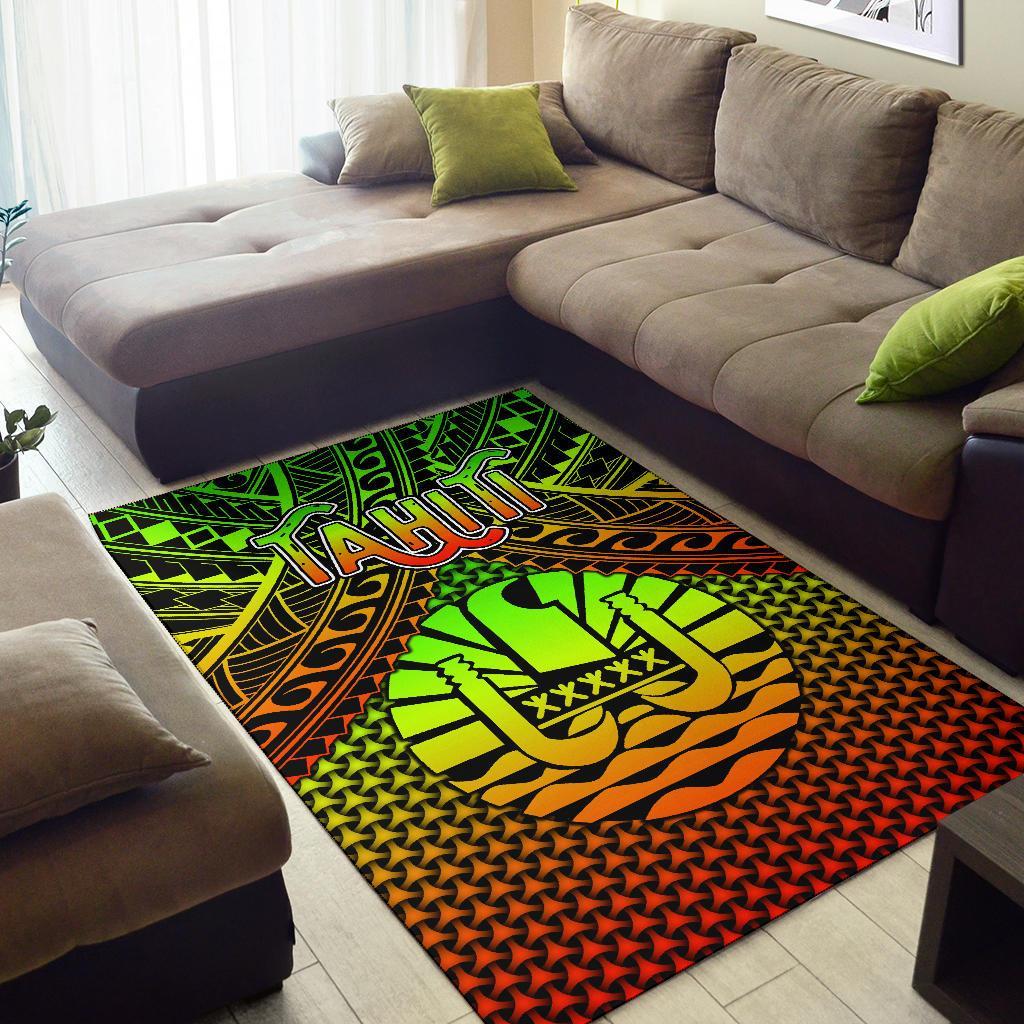 Polynesian Tahiti Area Rug - Reggae Vintage Polynesian Patterns
