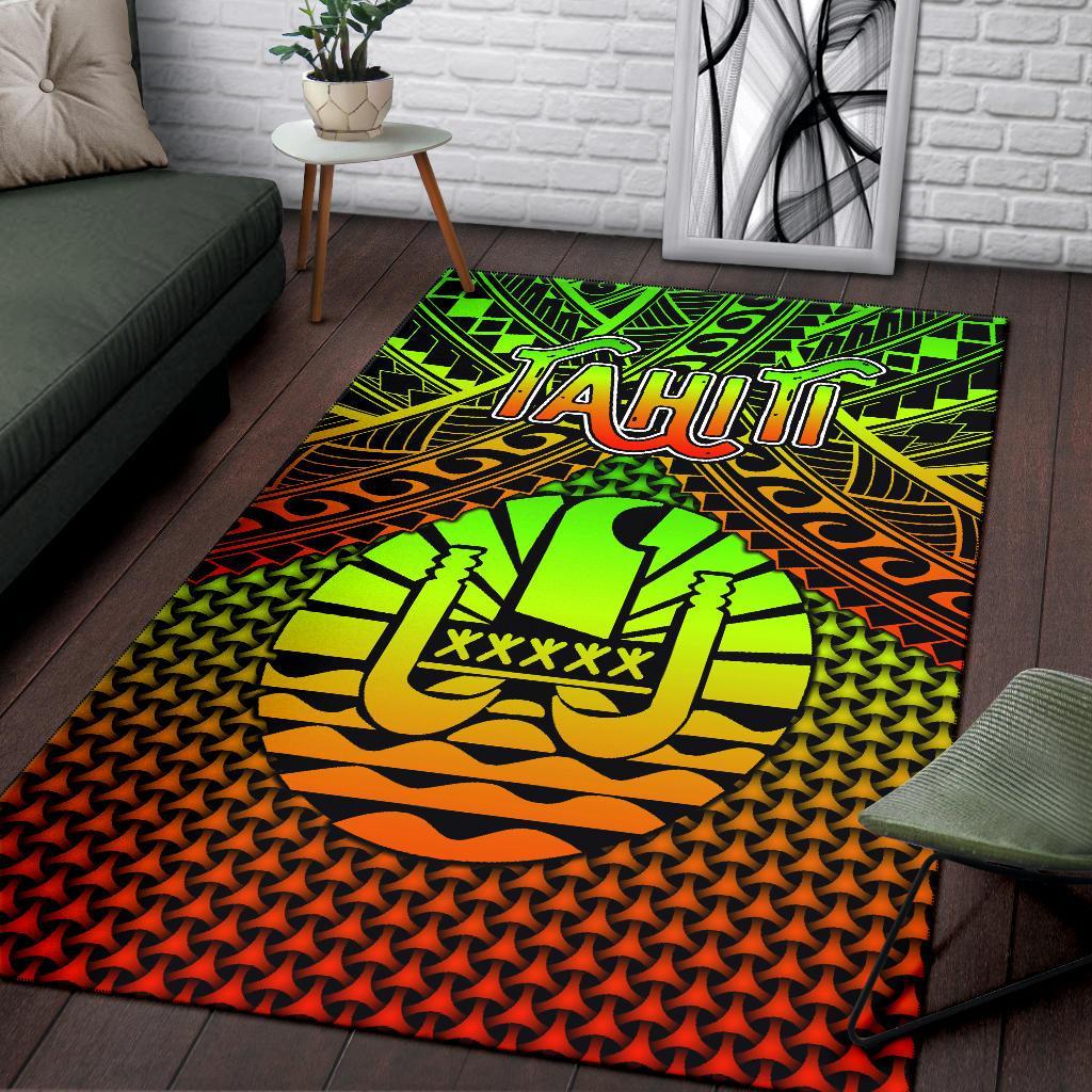 Polynesian Tahiti Area Rug - Reggae Vintage Polynesian Patterns