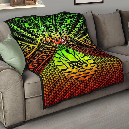 Polynesian Tahiti Personalised Premium Quilt - Reggae Vintage Polynesian Patterns