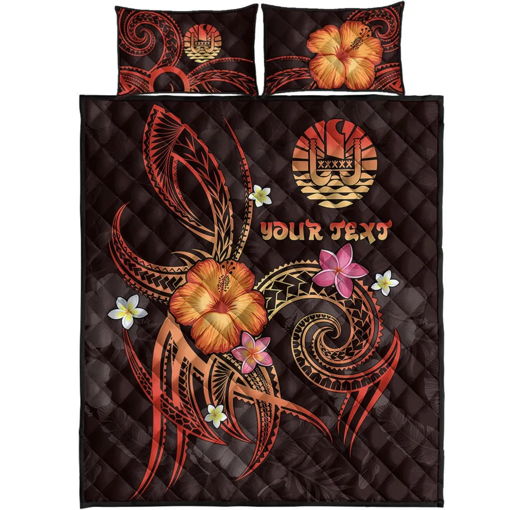 Polynesian Tahiti Personalised Quilt Bed Set - Legend of Tahiti (Red)