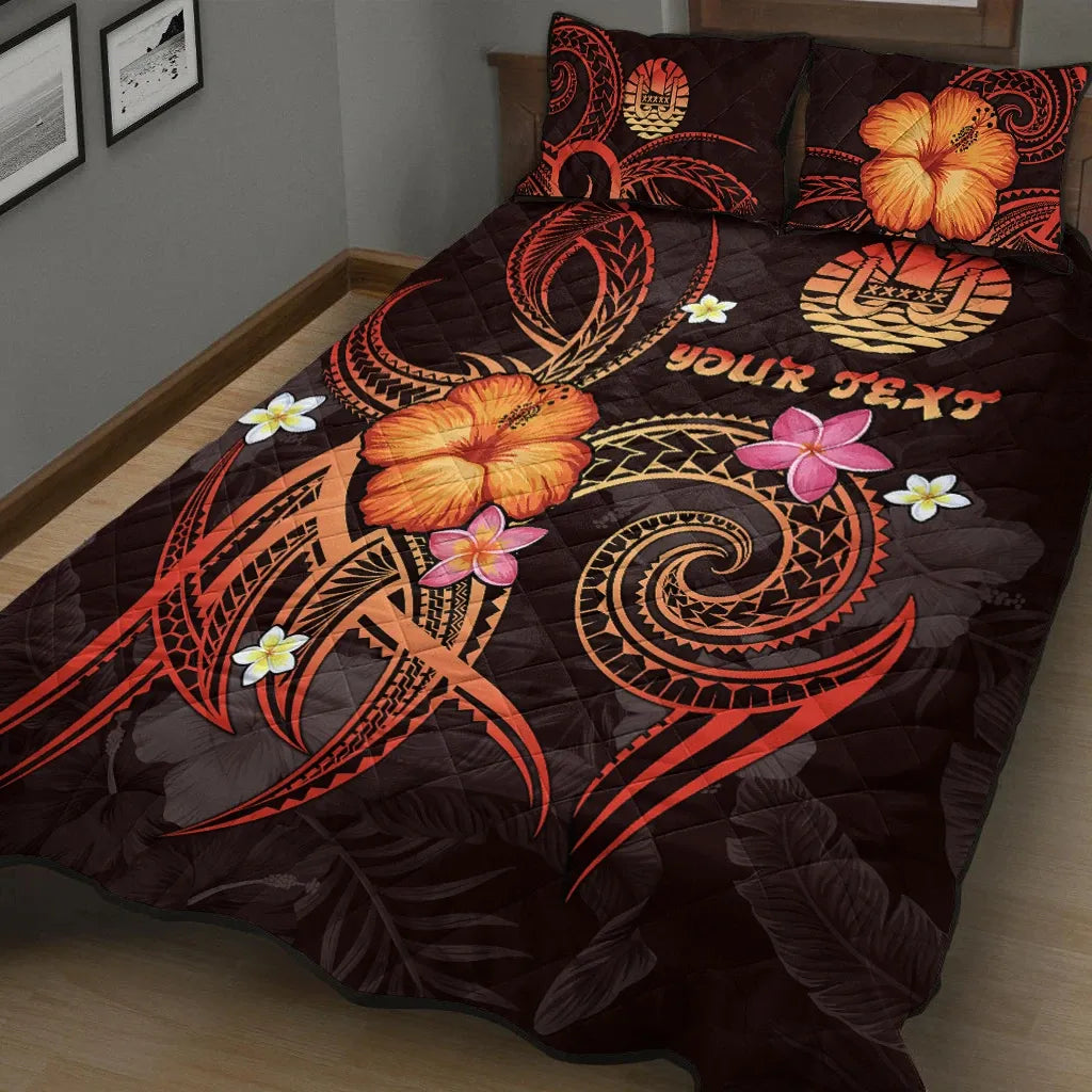 Polynesian Tahiti Personalised Quilt Bed Set - Legend of Tahiti (Red)