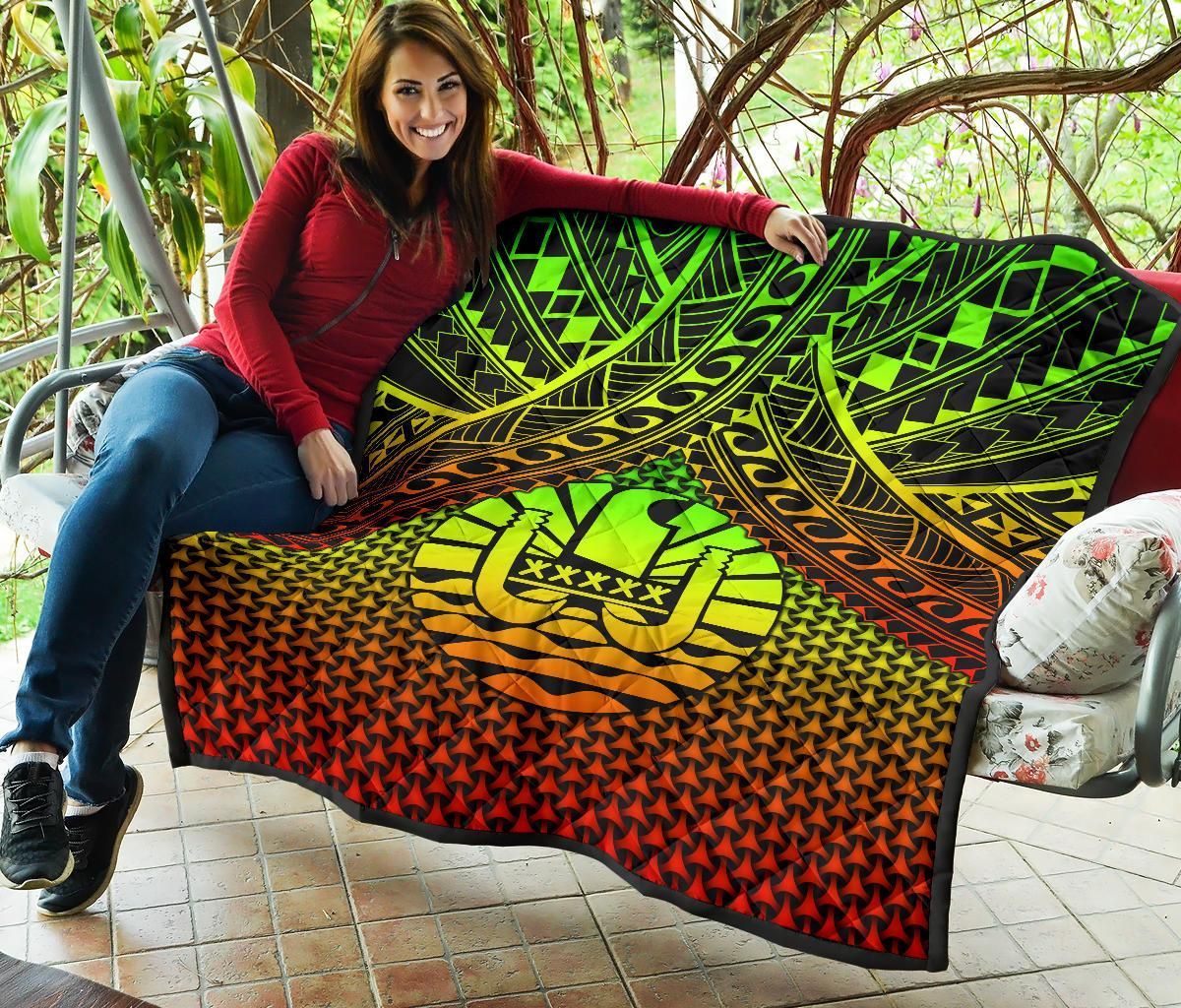 Polynesian Tahiti Premium Quilt - Reggae Vintage Polynesian Patterns