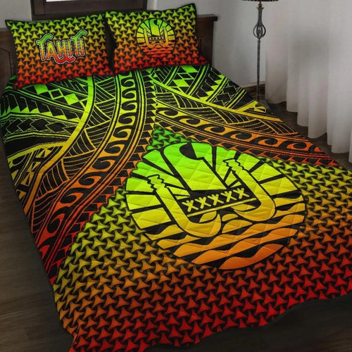 Polynesian Tahiti Quilt Bed Set - Reggae Vintage Polynesian Patterns