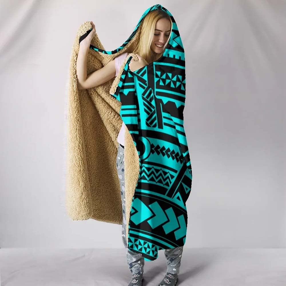 Polynesian Tribal Hooded Blanket
