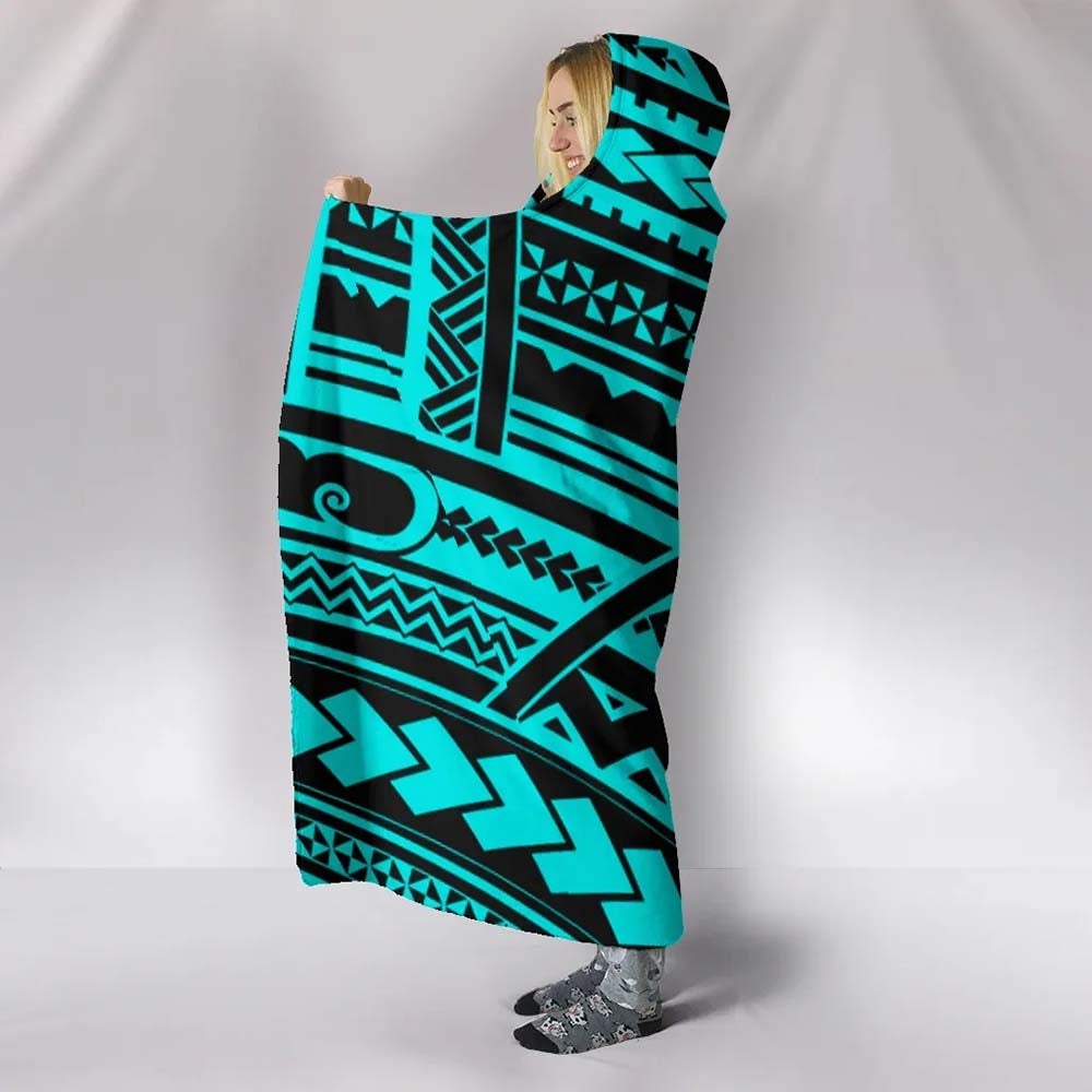 Polynesian Tribal Hooded Blanket
