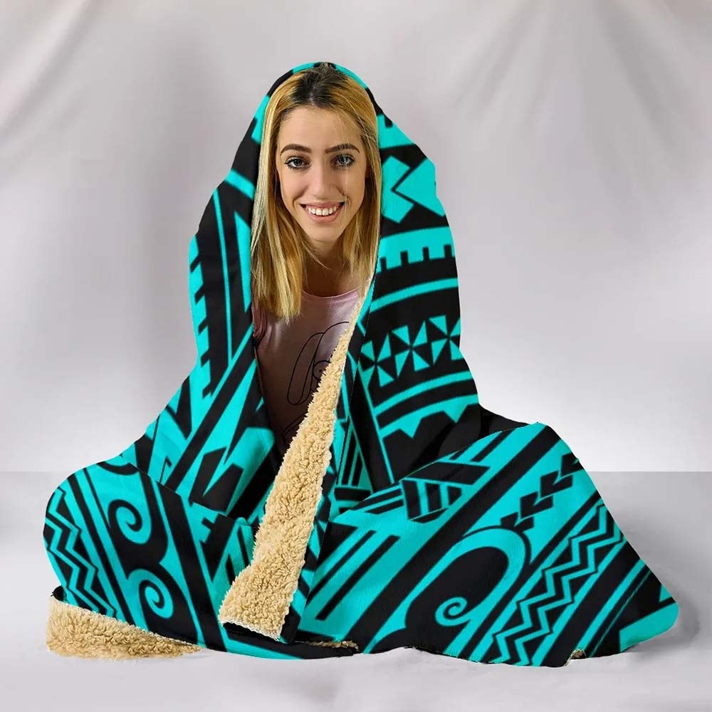 Polynesian Tribal Hooded Blanket