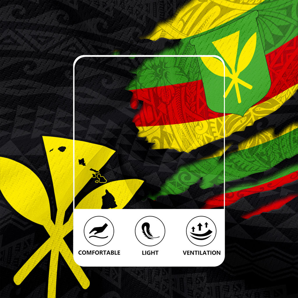 Hawaii Rugby Jersey Polynesia Tribal Kanaka Maoli Flag Crack Style
