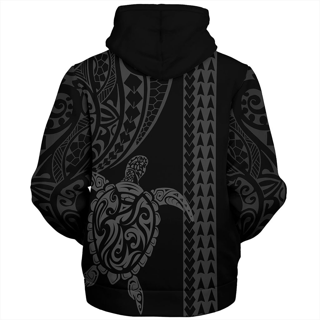 Hawaii Sherpa Hoodie Polynesian Tribal Turtle
