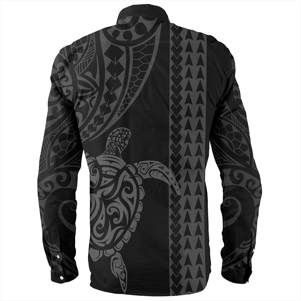 Hawaii Long Sleeve Shirt Polynesian Tribal Turtle