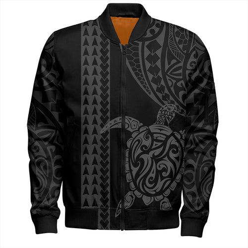 Hawaii Bomber Jacket Polynesian Tribal Turtle