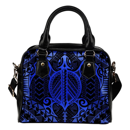Polynesian Turtle Shoulder Handbag (Blue)