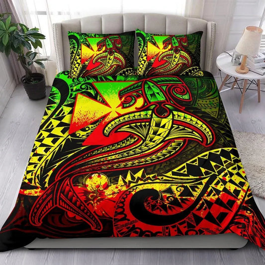 Polynesian Wallis And Futuna Bedding Set - Reggae Shark Polynesian Tattoo
