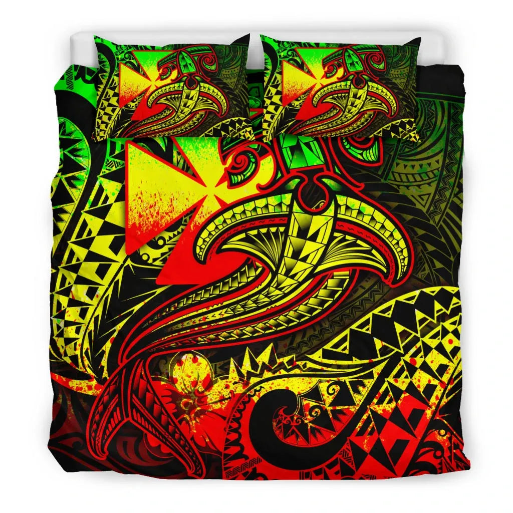 Polynesian Wallis And Futuna Bedding Set - Reggae Shark Polynesian Tattoo