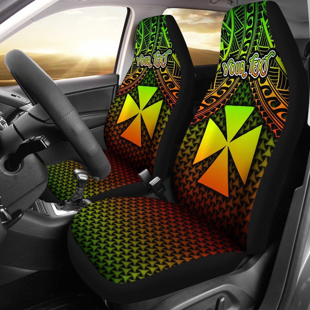 Polynesian Wallis and Futuna Personalised Car Seat Covers - Reggae Vintage Polynesian Patterns