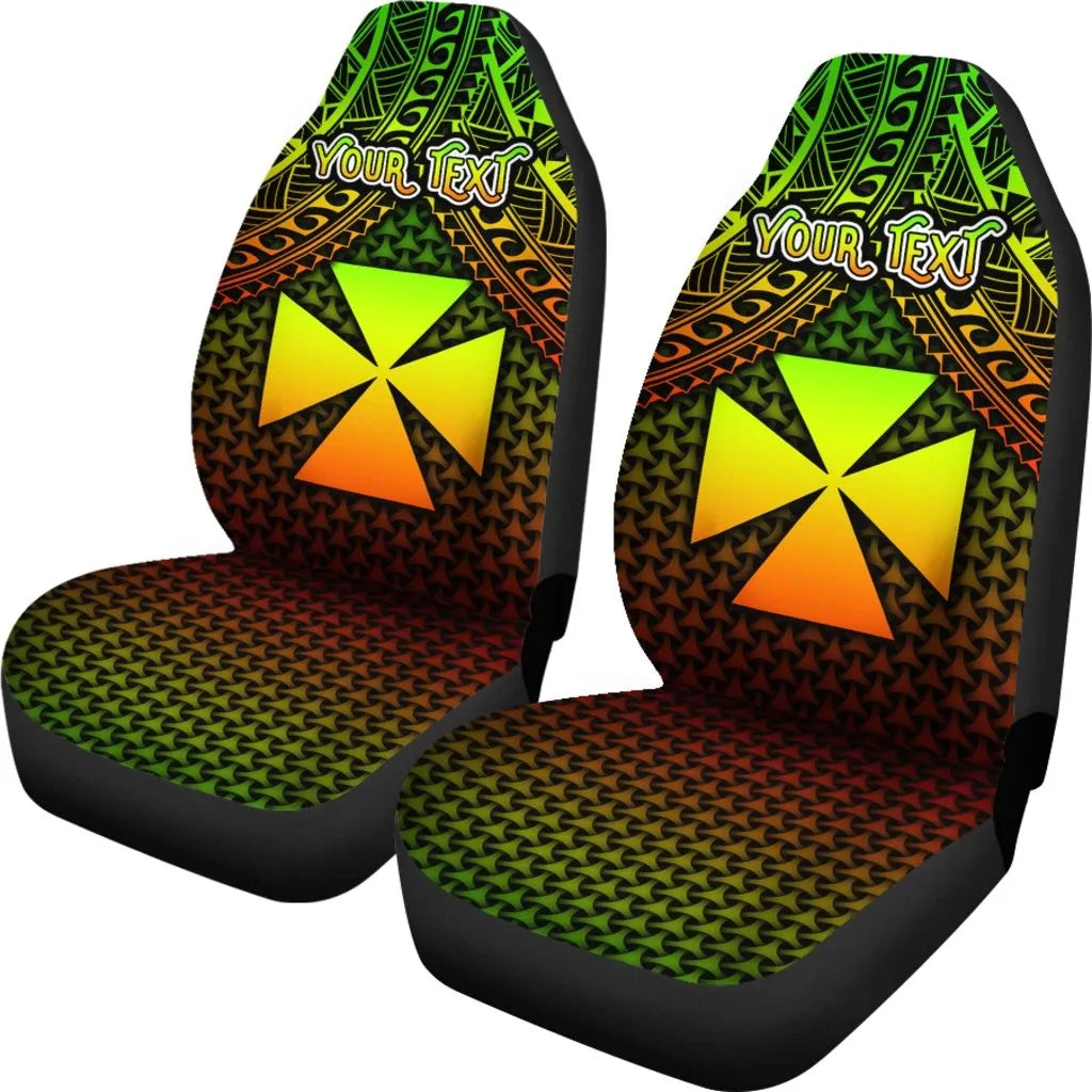 Polynesian Wallis and Futuna Personalised Car Seat Covers - Reggae Vintage Polynesian Patterns