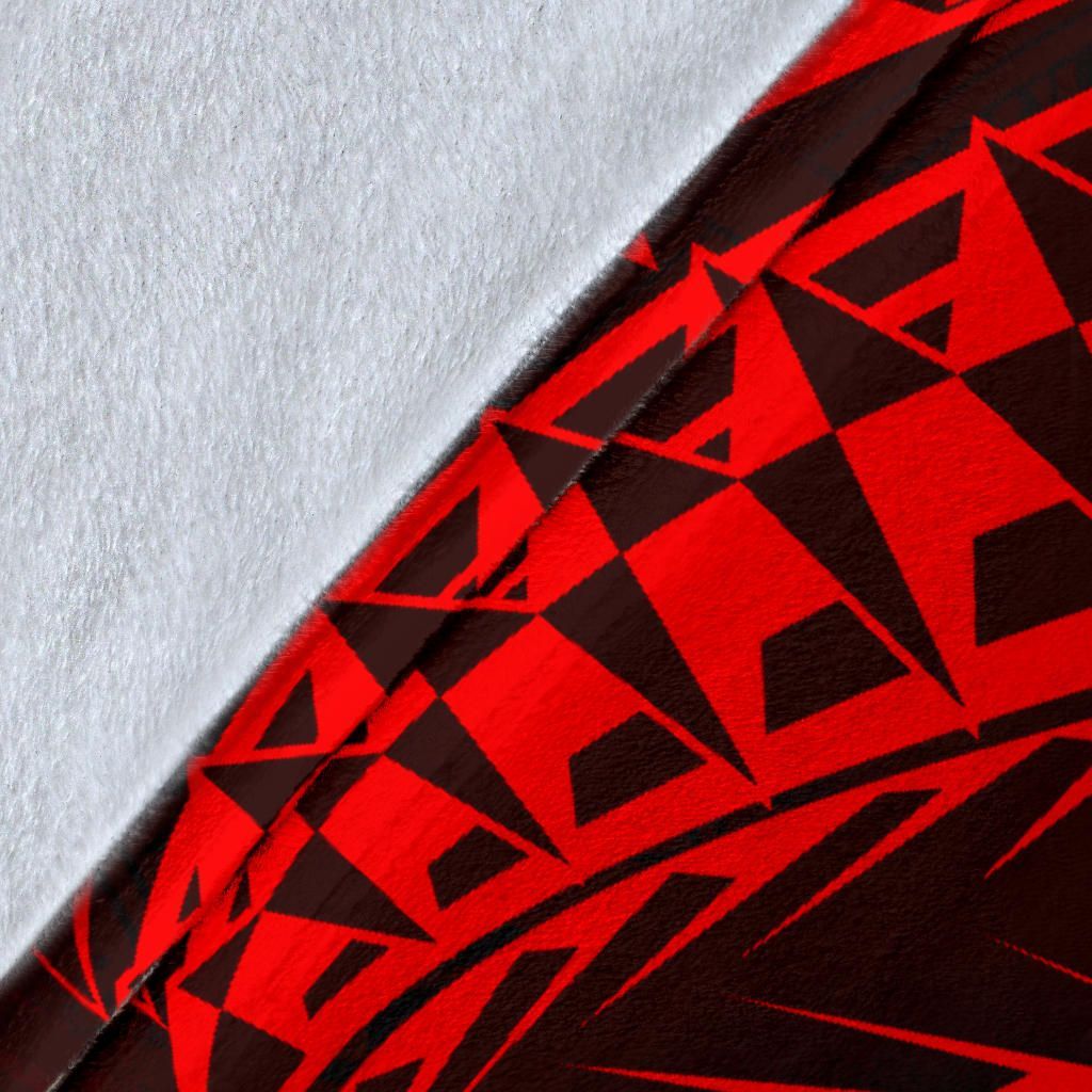 Polynesian Wallis and Futuna Premium Blanket - Red Shark Polynesian Tattoo