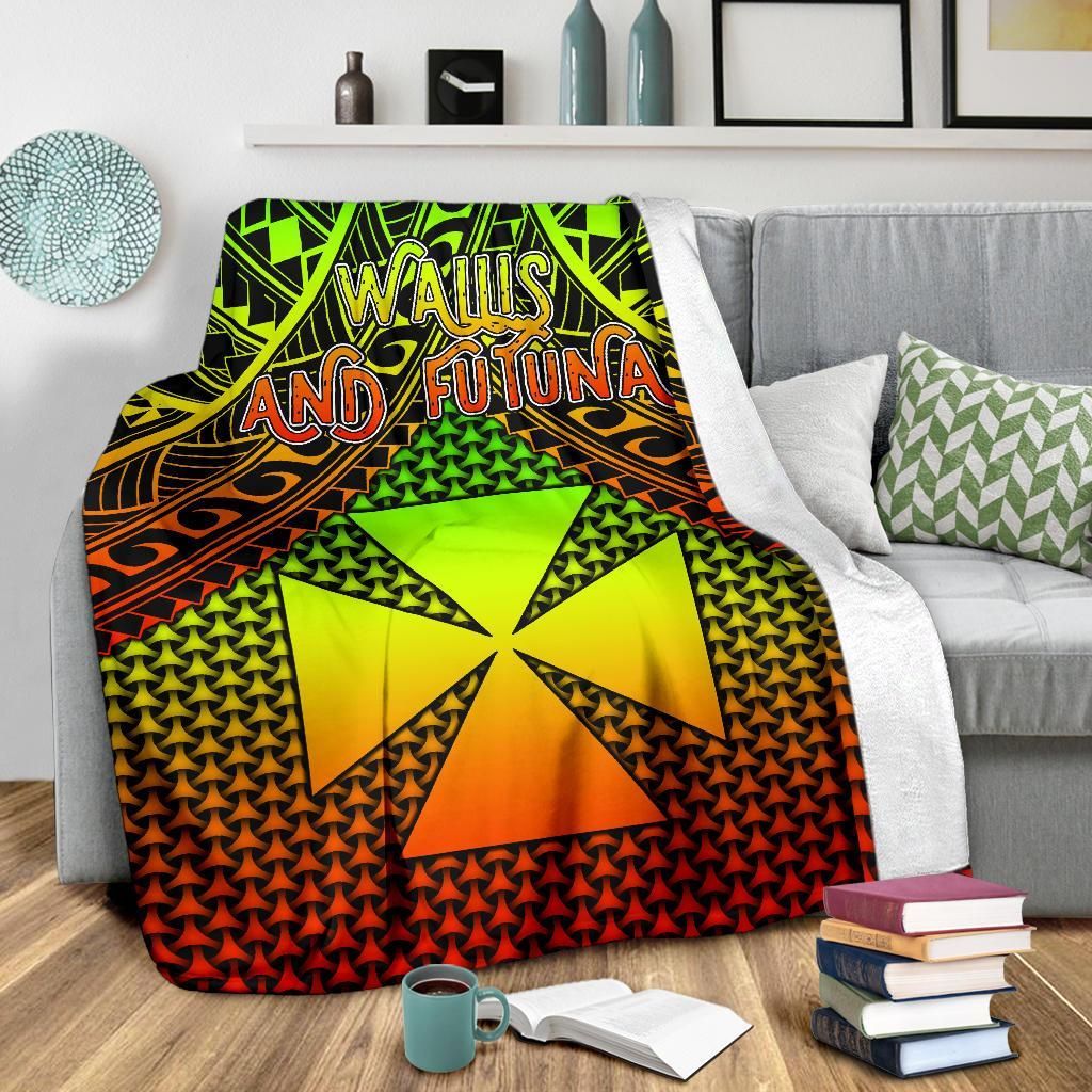 Polynesian Wallis and Futuna Premium Blanket - Reggae Vintage Polynesian Patterns