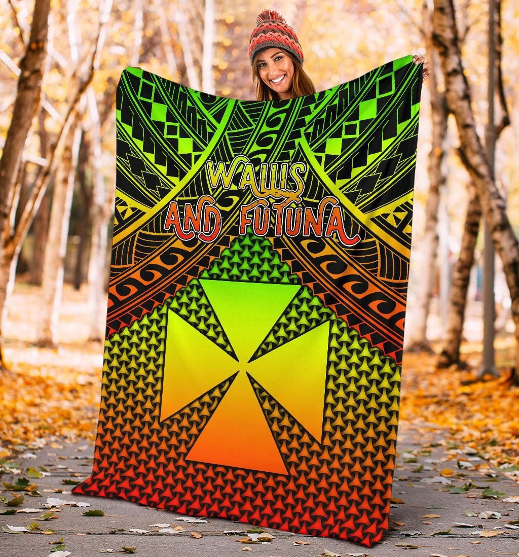Polynesian Wallis and Futuna Premium Blanket - Reggae Vintage Polynesian Patterns