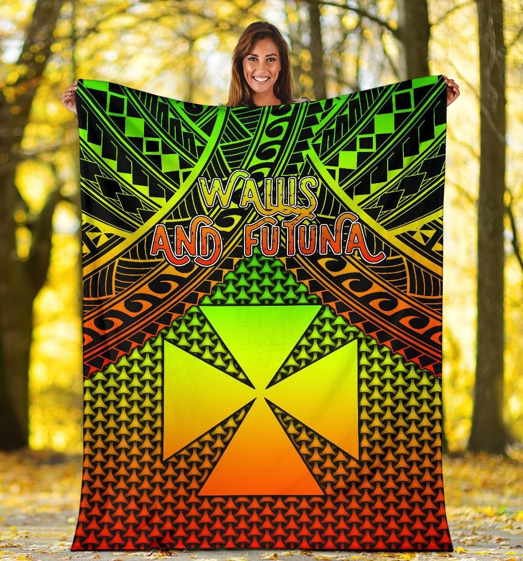 Polynesian Wallis and Futuna Premium Blanket - Reggae Vintage Polynesian Patterns