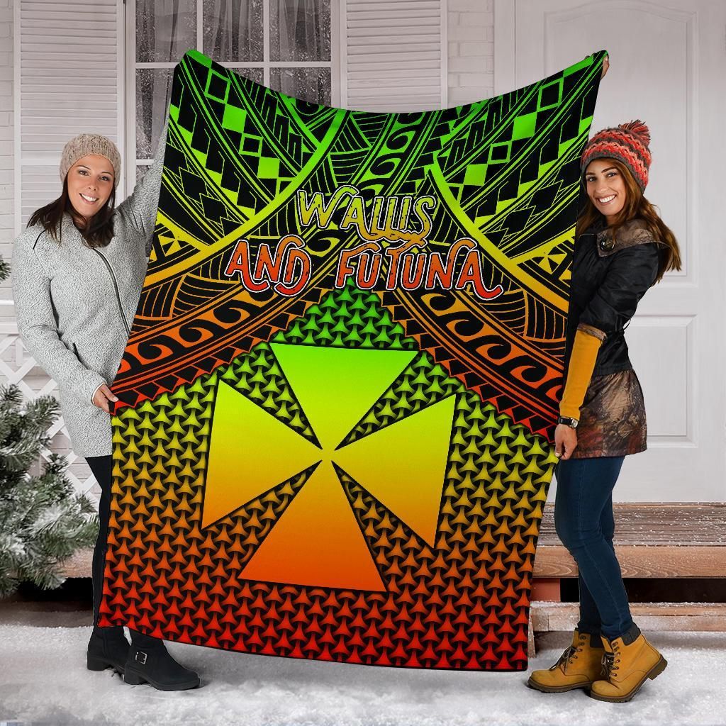 Polynesian Wallis and Futuna Premium Blanket - Reggae Vintage Polynesian Patterns